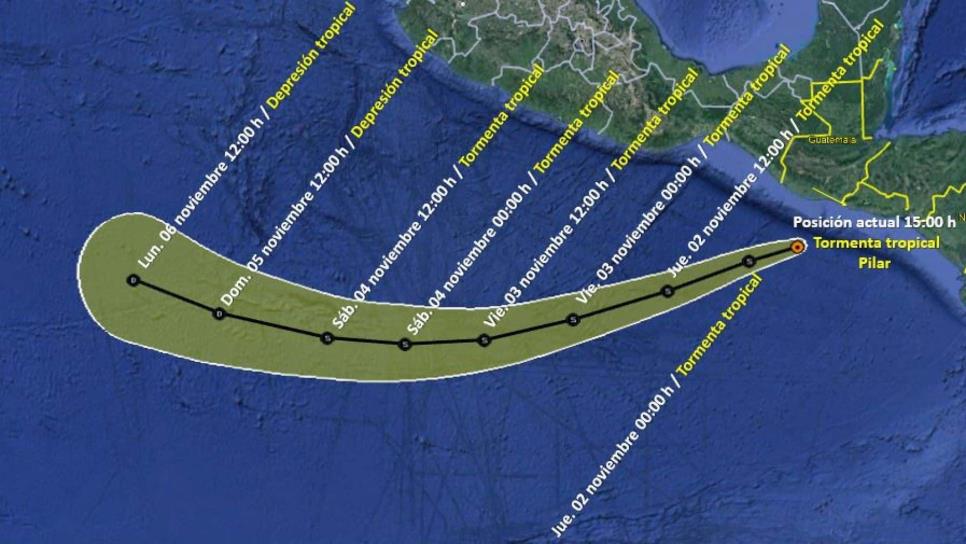 Disminuye intensidad de vientos de la tormenta tropical Pilar