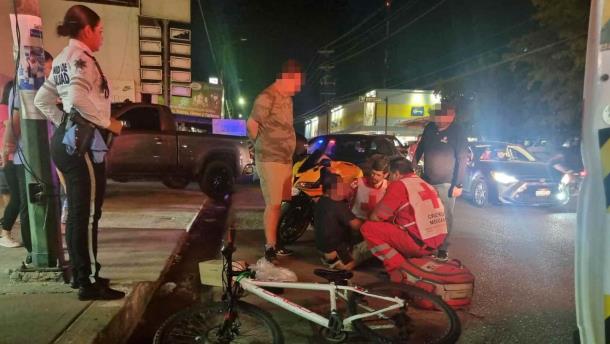 Ciclista de la colonia Lázaro Cárdenas resulta herido al ser atropellado en la avenida Patria de Culiacán