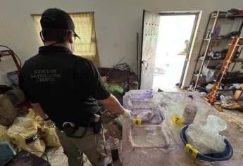 FGR asegura domicilio utilizado como «cocina» para elaboración de droga en San Lorenzo, Culiacán