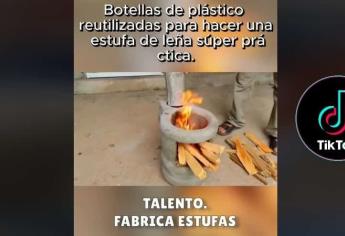 Tiktoker construye estufas ecológicas con botellas de plástico y se hace viral