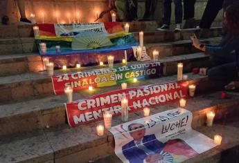 Con velada pacífica, culiacanenses protestan por el asesinato del magistrade Ociel Baena