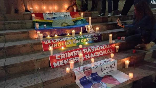 Con velada pacífica, culiacanenses protestan por el asesinato del magistrade Ociel Baena