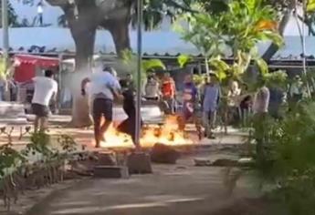 Hasta fuego prendieron en el pleito de la Feria del Libro de Culiacán 