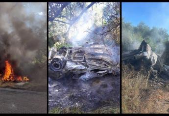 Muere joven calcinado tras accidente en Choix; hay uno más herido