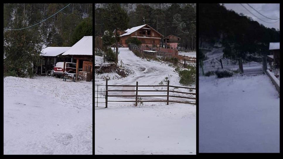 No es Suiza, es Santa Gertrudis, Badiraguato con la primera nevada de la temporada