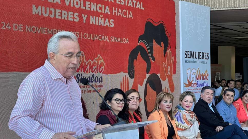 Rocha Moya inaugura los 16 días contra la violencia de mujeres y niñas en Sinaloa