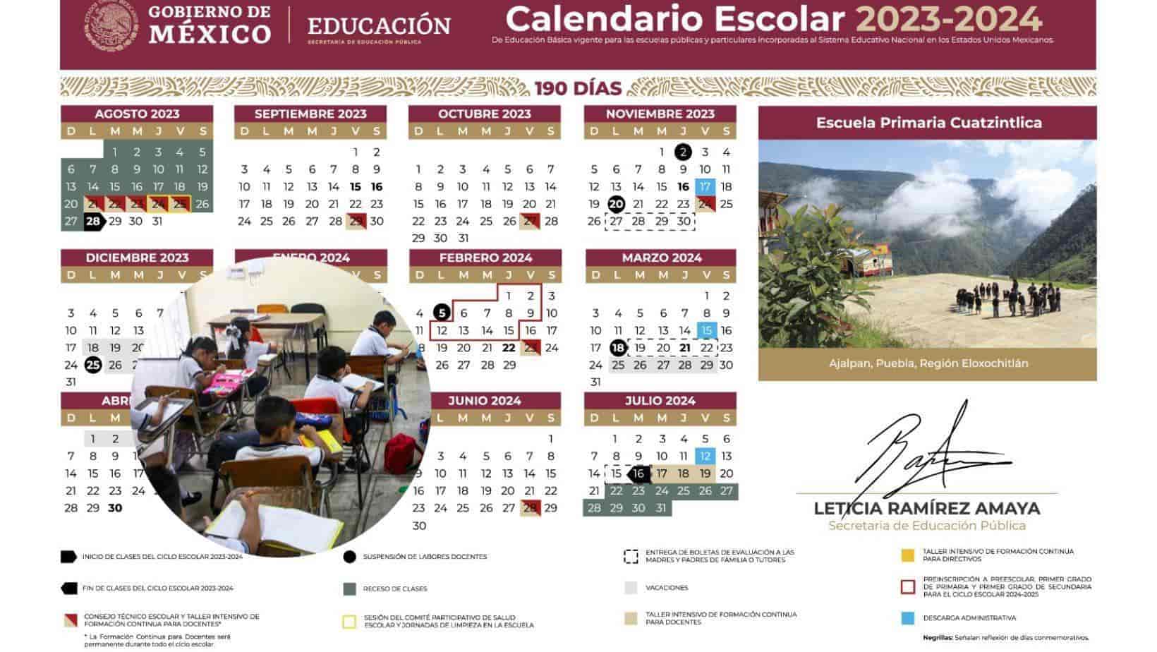 Modificaciones del calendario de la SEP. | FOTO: Cortesía de la SEP.