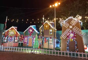 Así luce la Villa Navideña en la Verbena de Culiacán