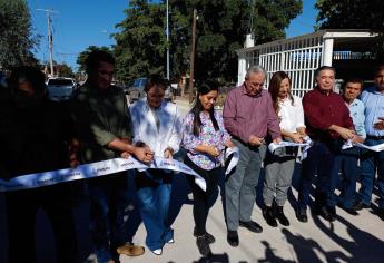 Rocha Moya inaugura pavimentación de calle en Pericos, Mocorito