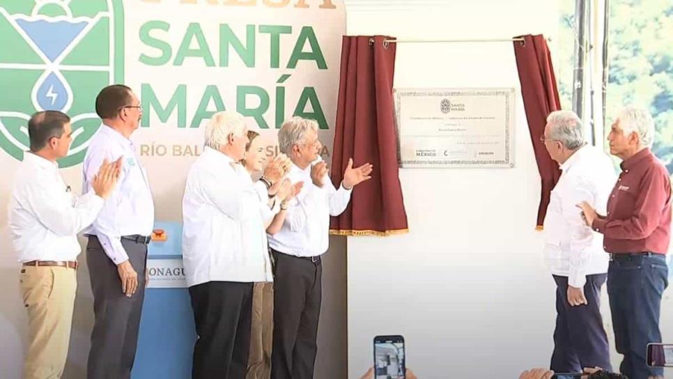 AMLO inaugura la Presa Santa María en sur de Sinaloa, la más importante de su Gobierno
