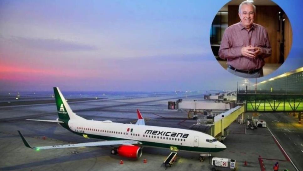 Rocha Moya celebra regreso de Mexicana de Aviación y su arribo a Mazatlán