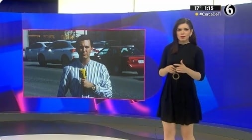 La joven se desmayó en plena transmisión durante un enlace con uno de sus compañeros.