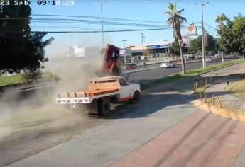 Así fue el accidente donde fue arrollado un ladrillero en Culiacán | VIDEO