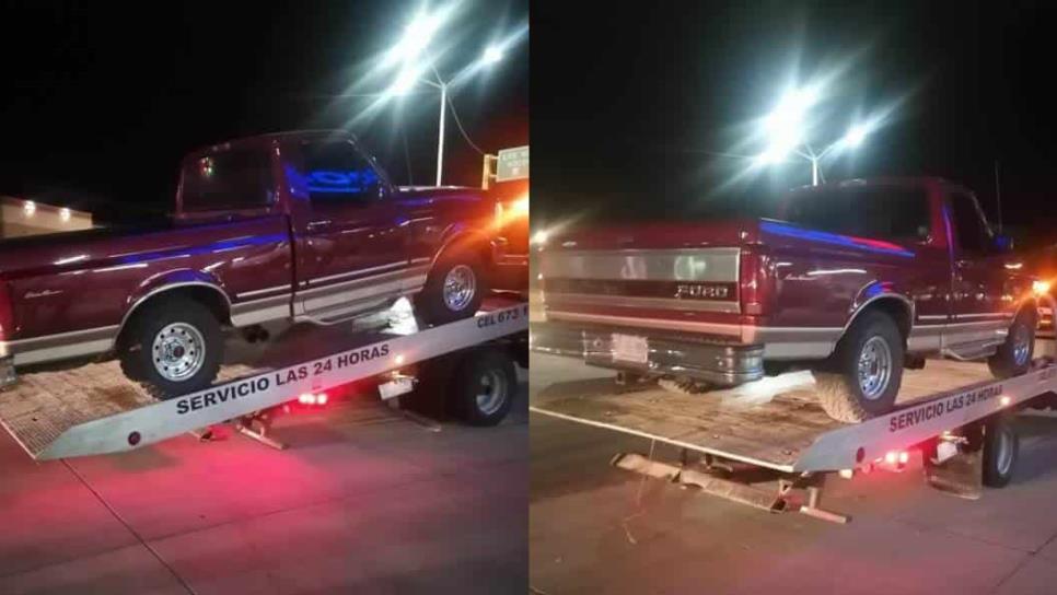 Policías de Guamúchil ubican y aseguran camioneta de conductor ebrio por hacer derrapes