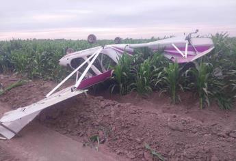 Se desploma una avioneta ligera en Navolato y cae en unas parcelas