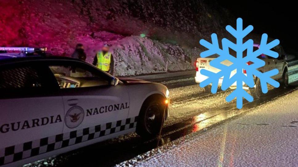 Cierran carretera en Sonora por intensa nevada