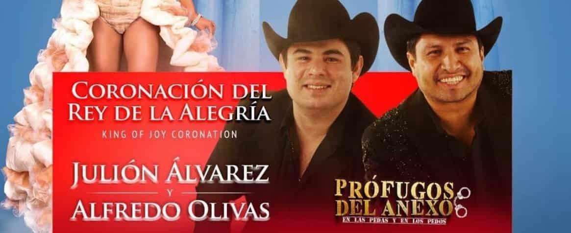 Julión Álvarez y Alfredo Olivas en el Carnaval de Mazatlán; esto cuestan los boletos