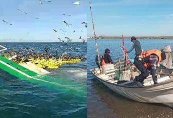 Vuelca embarcación atunera cerca del campo pesquero Las Lajitas, Ahome