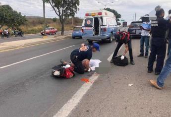 Madre e hijo resultan lesionados al derrapar su motocicleta en Mazatlán