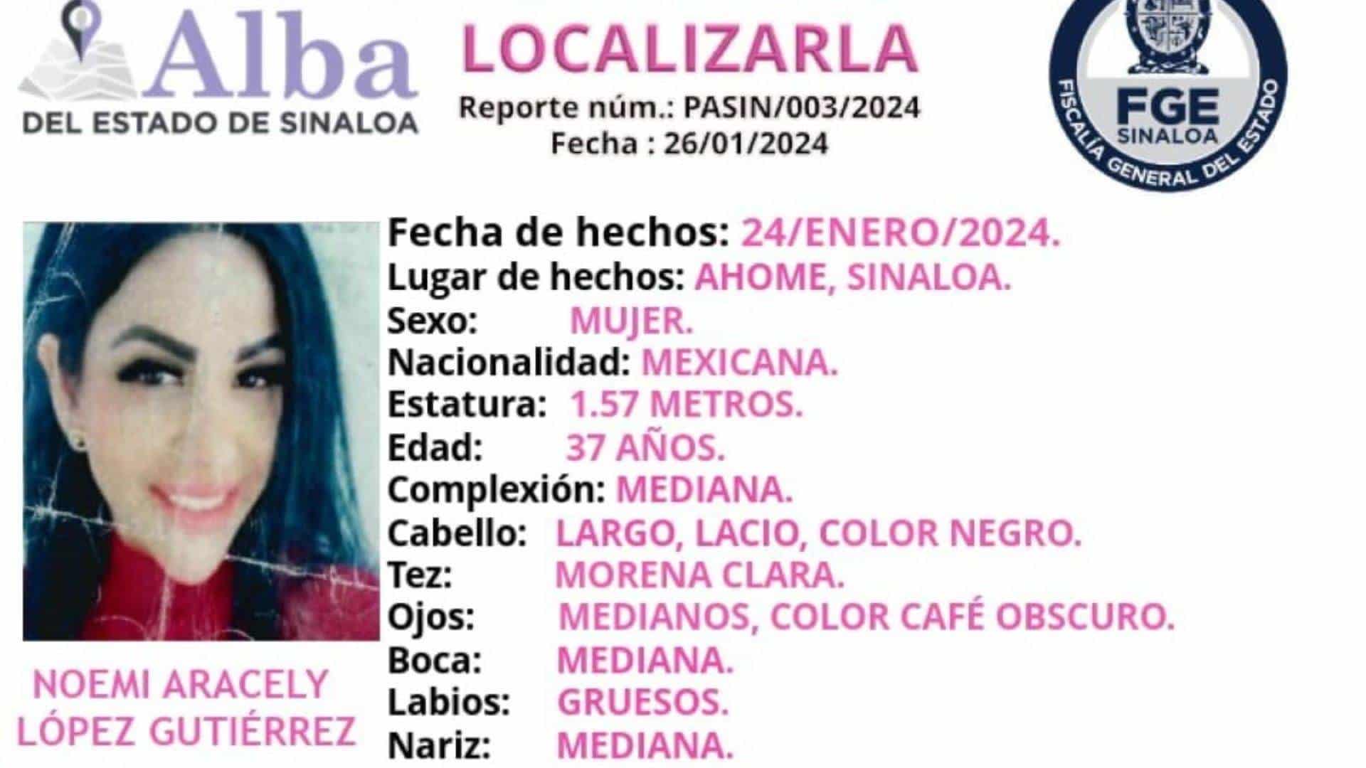 Además, puede comunicarse al 6677-16-70-90 con la Fiscalía Especializada en Desaparición Forzada de Personas zona norte.