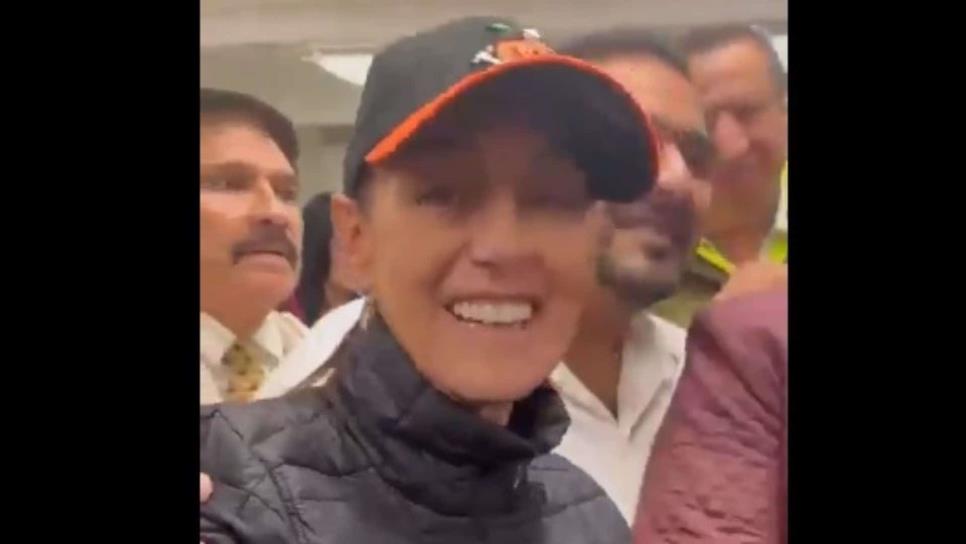 Claudia Sheinbaum se pone la gorra de los Naranjeros de México |VIDEO