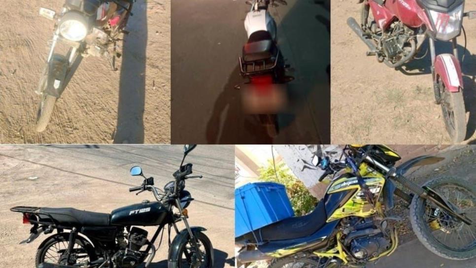 Policías logran asegurar 5 motocicletas robadas en Culiacán