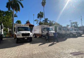 Con una inversión de 26 mdp, llegan a Mazatlán siete nuevos camiones recolectores de basura