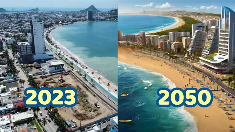 FOTO: Mazatlán ahora y Mazatlán en el 2050.