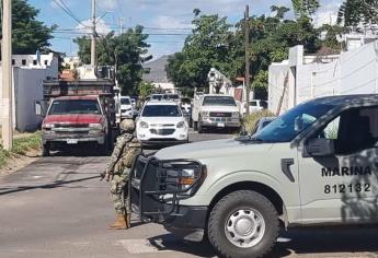 Marinos realizan operativos en la colonia Universidad 94 en Culiacán