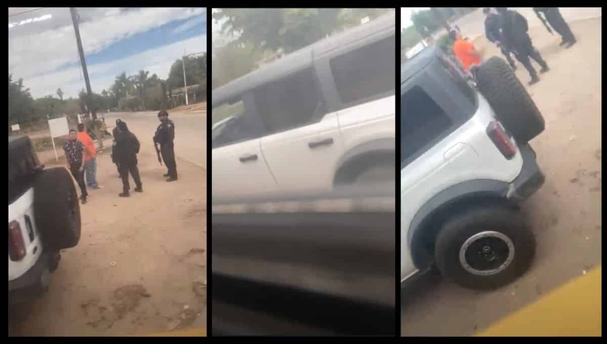 Los elementos policiacos en los puntos de revisión. FOTO: Cortesía