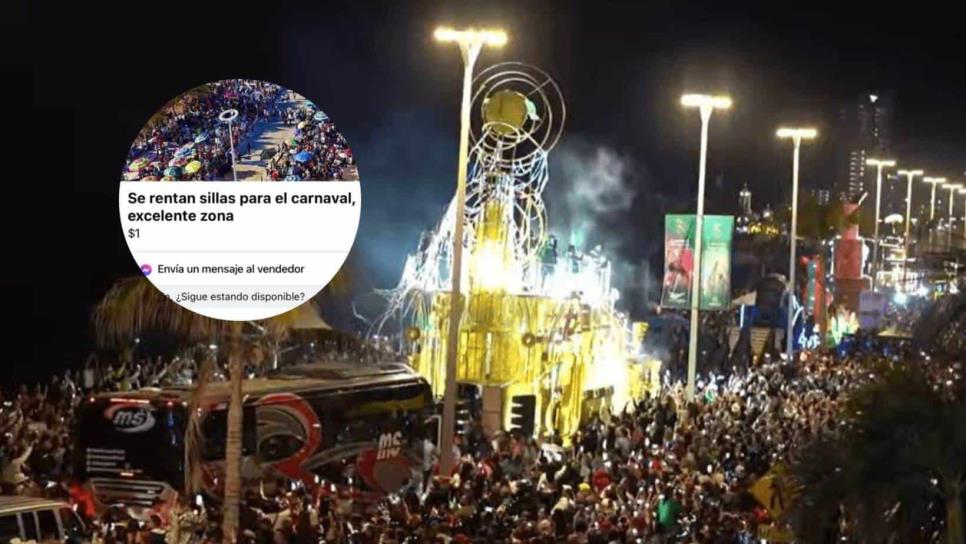 «Hasta en 300 pesos» Ofrecen en internet renta de sillas para el Carnaval de Mazatlán
