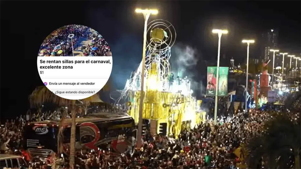 «Hasta en 300 pesos» Ofrecen en internet renta de sillas para el Carnaval de Mazatlán.