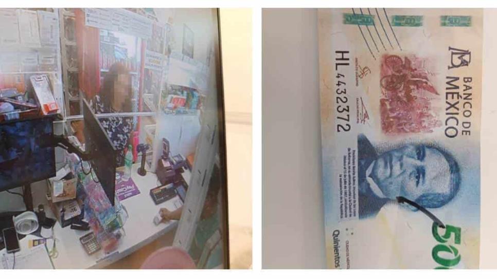 Detectan billete falso de 500 pesos en un negocio de Culiacán