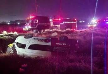 Un camión de personal termina volcada en la zona sur de Culiacán 