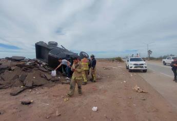 Un hombre resulta lesionado al volcar en la carretera a Topolobampo