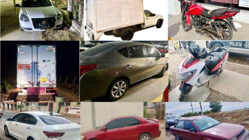 Recuperan 8 vehículos con reporte de robo en Culiacán