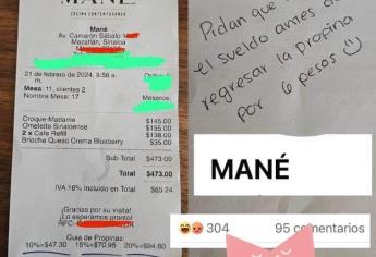 Exhiben a restaurante de Mazatlán por “exigir” propina