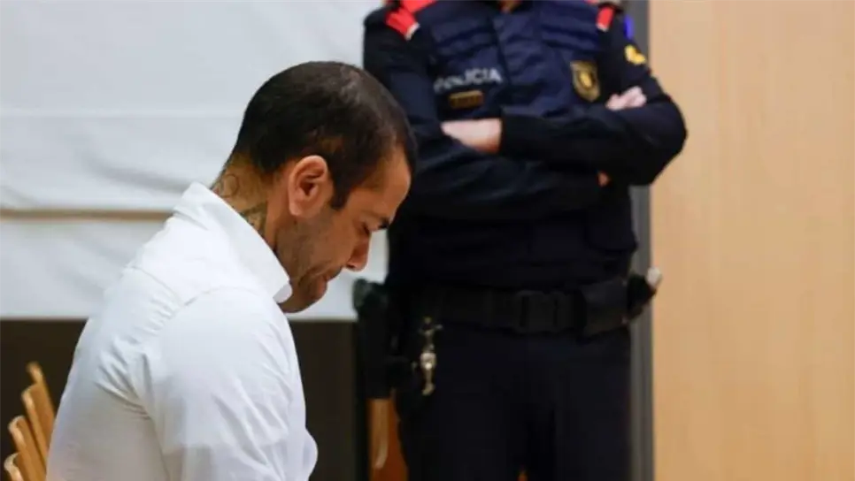 Dani Alves en el juzgado. FOTO: Cortesía