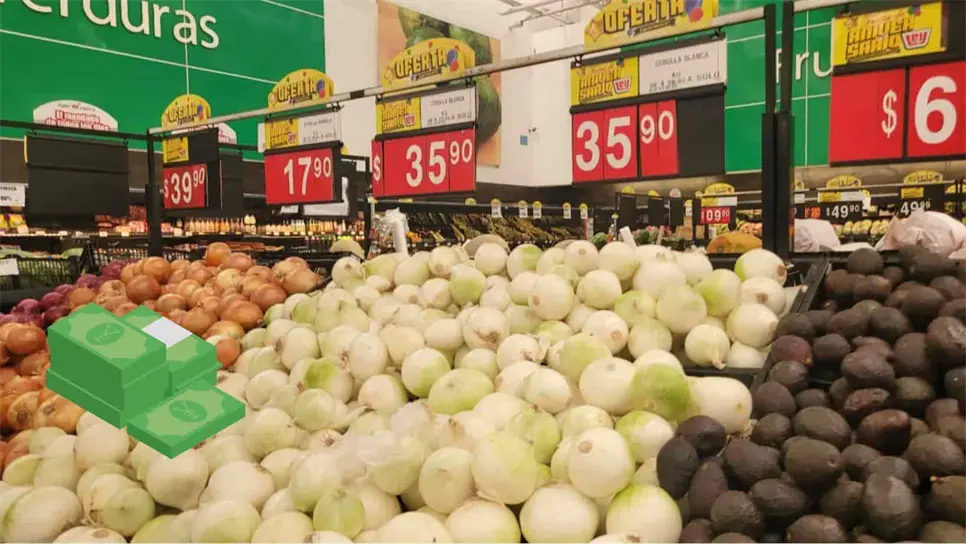 Esto compras en el mercado de Los Mochis con un salario mínimo. | FOTO: Luz Noticias.