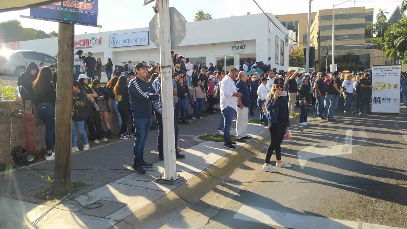 Los manifestantes en Culiacán.