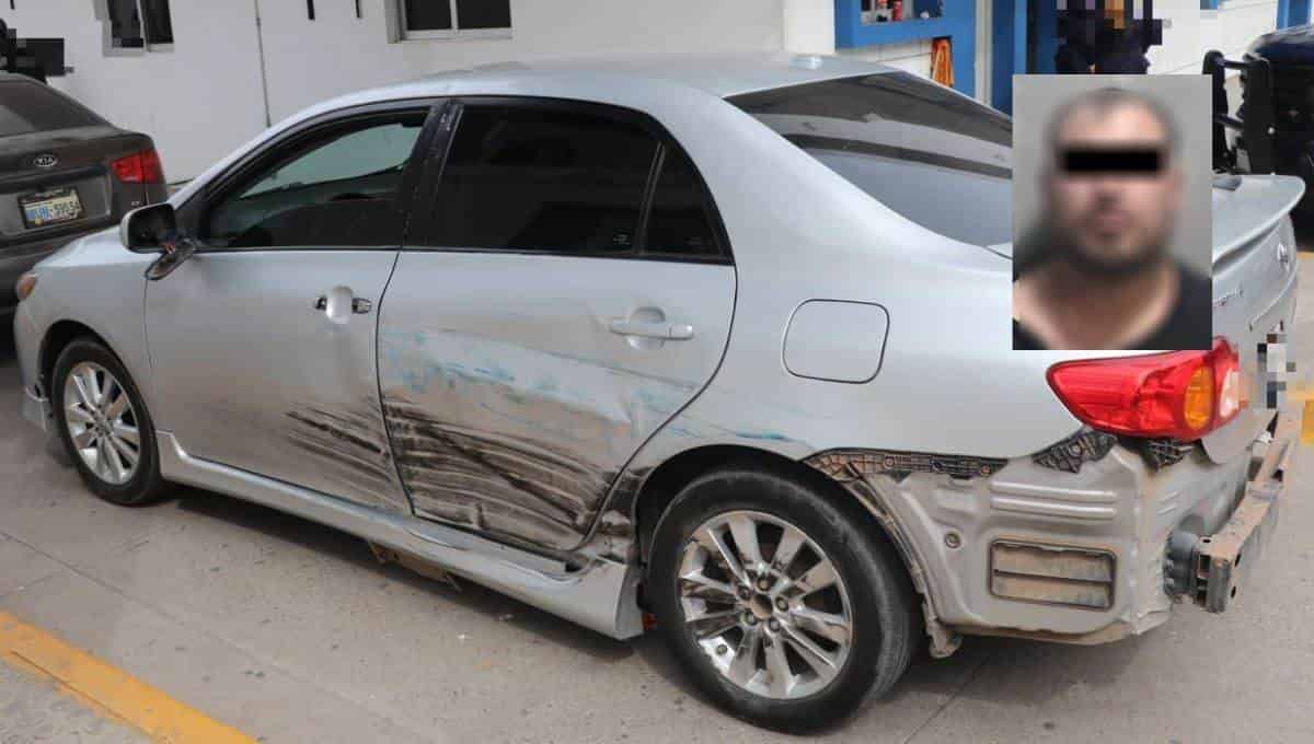 La unidad en la que intentó huir el detenido.