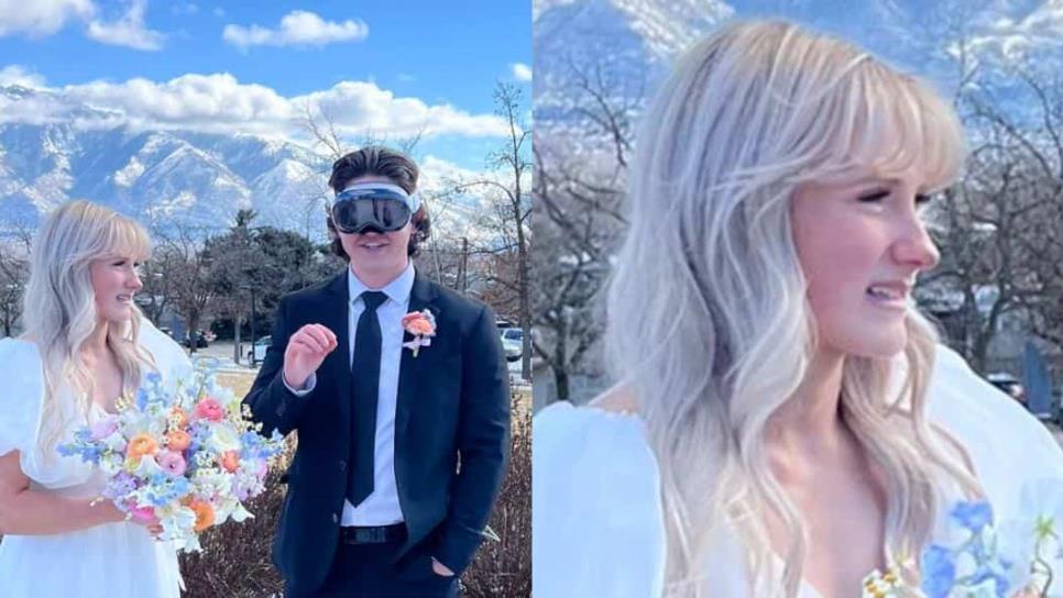 Joven se casa con los Apple Vision Pro puestos y la cara novia se hace viral