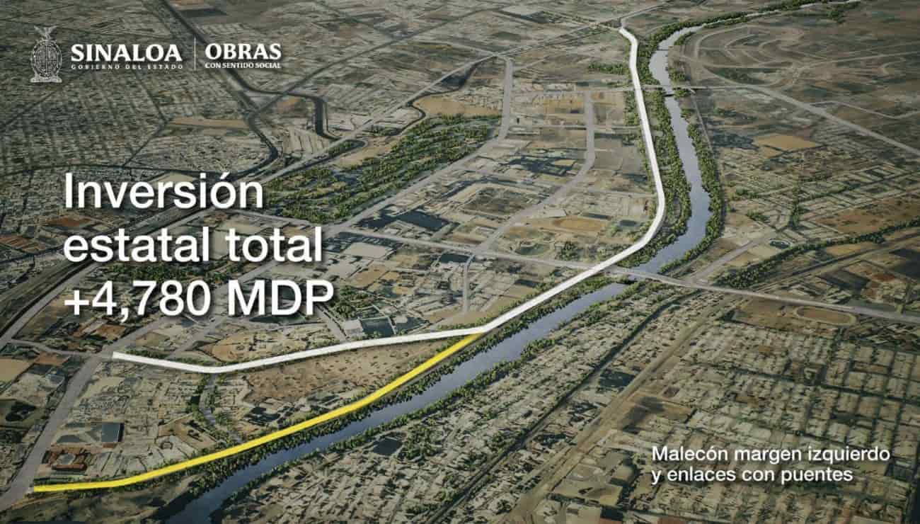 «Megamalecón» de Culiacán contará con ciclovías y anchas banquetas para peatones