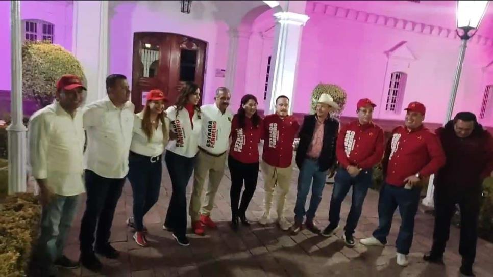 Estrada Ferreiro y Yolanda de la Cruz arrancan su campaña al Senado afuera del Ayuntamiento de Culiacán 