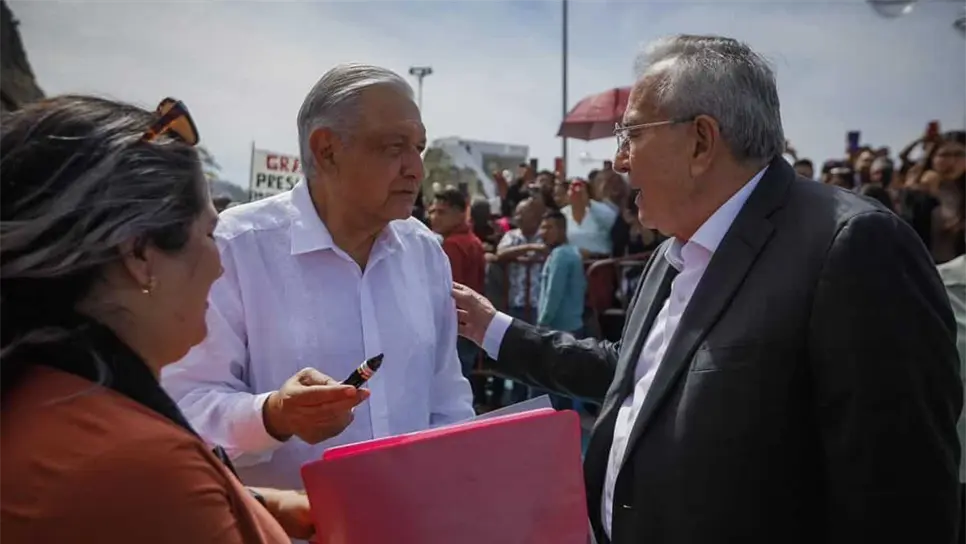 Andrés Manuel López Obrador y Rubén Rocha Moya. FOTO: Luz Noticias