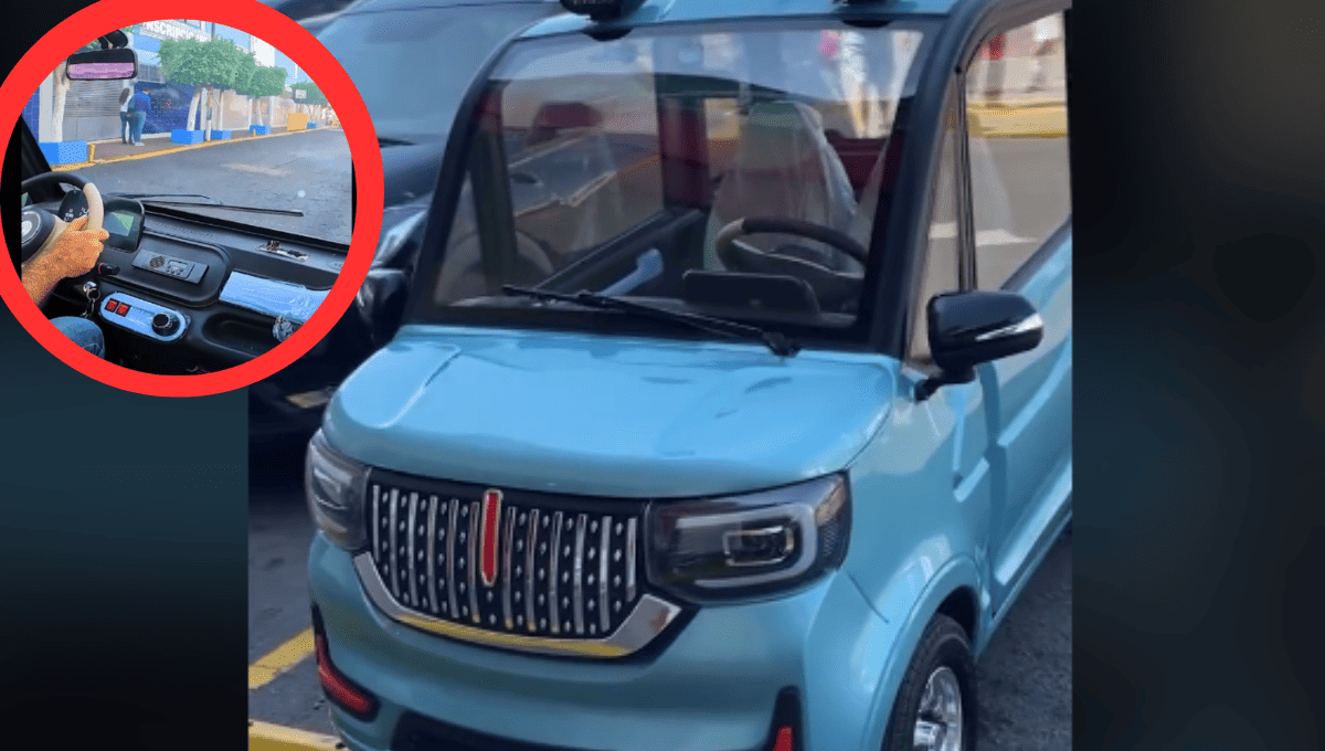 El creador de contenido hizo múltiples videos mostrando su nuevo miniauto chino. Foto: Tiktok/ Magnetx.mx