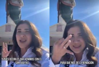 Paloma Sánchez visita el San Judas Tadeo gigante en Badiraguato 