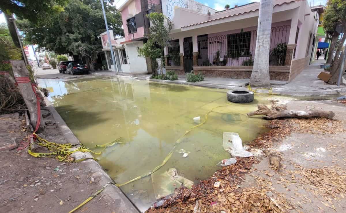 Vecinos de Las Arboledas en Los Mochis cumplen 5 meses viviendo entre fétidas aguas negras 