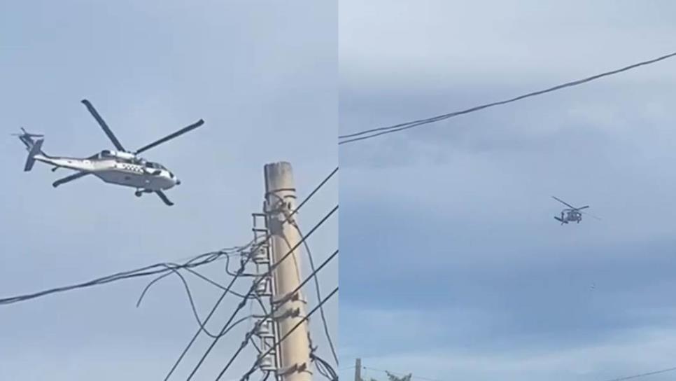 Helicóptero de la Guardia Nacional sobrevuela en el Valle del Carrizo y El Fuerte y causa asombro
