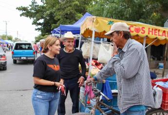 Fernanda Rivera y Bárbara Fox visitan el tianguis de la Jaramillo en Ahome